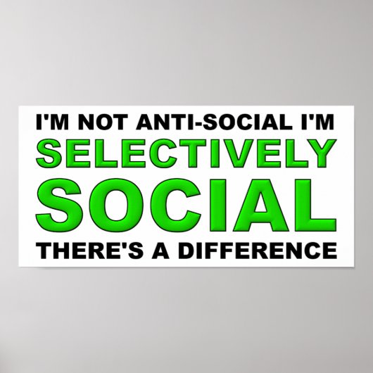 Selectief Sociaal Grappige Poster (Voorkant)