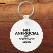 Selectief Sociaal Statement Typografie Design Sleutelhanger (Achterkant)