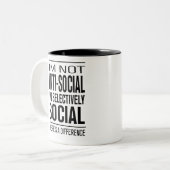 SelectiefSociaal Tweekleurige Koffiemok (Voorkant links)