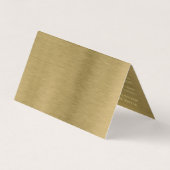 Selectiekaart Faux Gold Metal Texture Menu Visitekaartje (Achterkant)