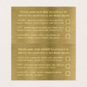 Selectiekaart Faux Gold Metal Texture Menu Visitekaartje (Binnenkant ongevouwen)