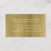 Selectiekaart Faux Gold Metal Texture Menu Visitekaartje (Achterkant)