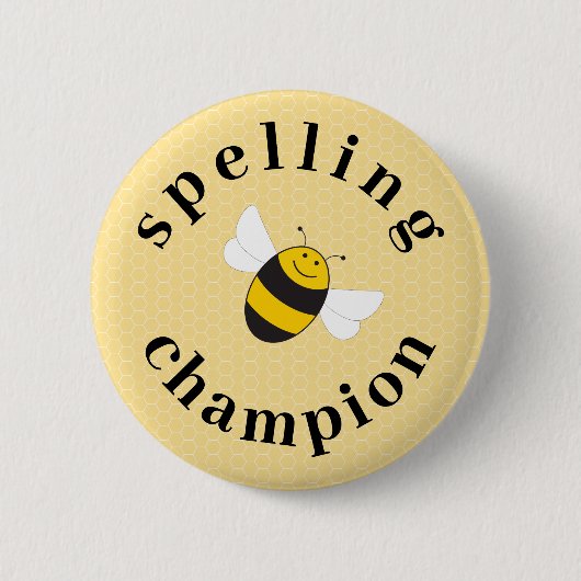 Selectieknop Spelling bee champion competition Ronde Button 5,7 Cm (Voorkant)