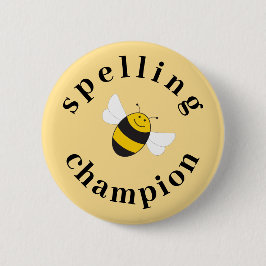 Selectieknop Spelling bee champion competition Ronde Button 5,7 Cm