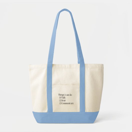 Selectievakjes communiceren tote bag (Voorkant)