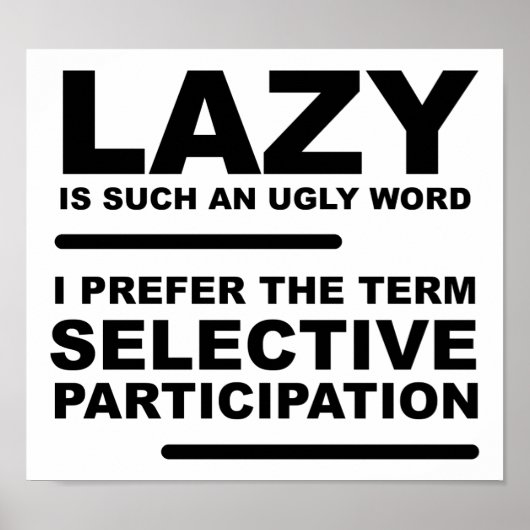 Selectieve Deelname Grappige Poster (Voorkant)