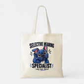 Selectieve Gehoor Franse Hond Moeder Illustratie Tote Bag (Achterkant)