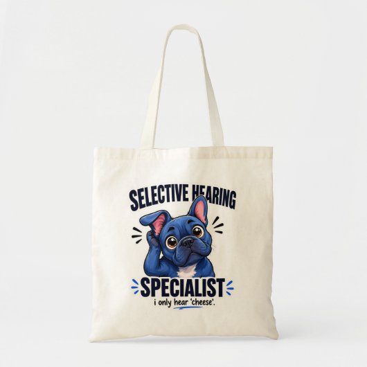 Selectieve Gehoor Franse Hond Moeder Illustratie Tote Bag (Voorkant)