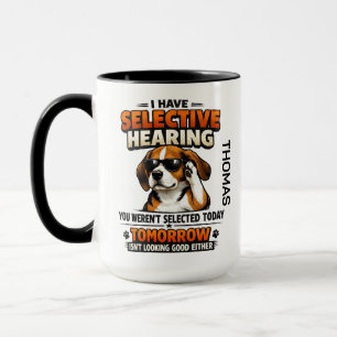 Selectieve gehoor hond mok Grappige collega