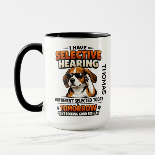 Selectieve gehoor hond mok | Grappige collega (Links)
