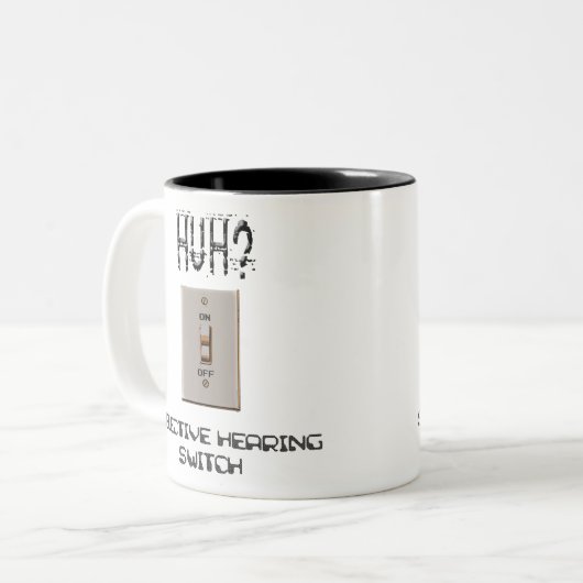 Selectieve hoorschakelaar tweekleurige koffiemok (Voorkant links)