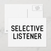 Selectieve luisteraar briefkaart (Voorkant / Achterkant)