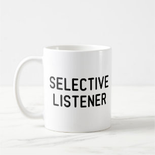 Selectieve luisteraar koffiemok