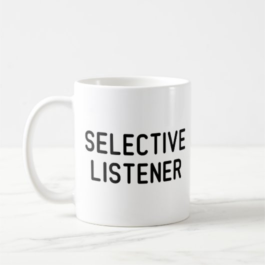Selectieve luisteraar koffiemok (Links)