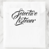 Selectieve luisteraar rechthoekige sticker (Tas)