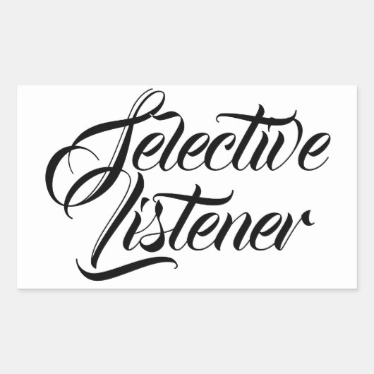 Selectieve luisteraar rechthoekige sticker (Voorkant)