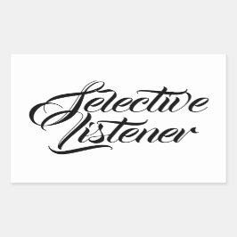 Selectieve luisteraar rechthoekige sticker