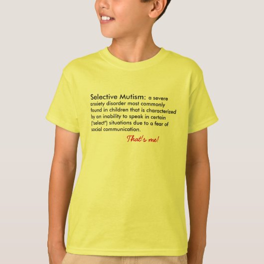 Selectieve Mutismdefinitie T-shirt (Voorkant)