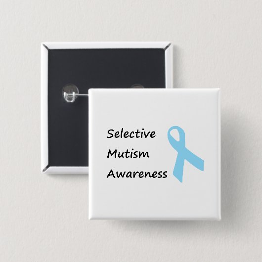 Selectieve Mutisme Awareness Vierkante Button 5,1 Cm (Voorkant /achterkant)