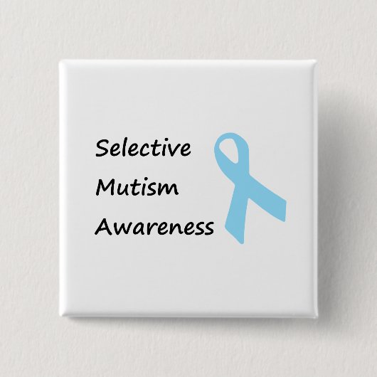 Selectieve Mutisme Awareness Vierkante Button 5,1 Cm (Voorkant)