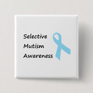 Selectieve Mutisme Awareness Vierkante Button 5,1 Cm