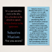 Selectieve Mutisme Awareness Visitekaartje (Voorkant /achterkant)