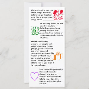 Selectieve Mutisme Birthday Boy Flat Card
