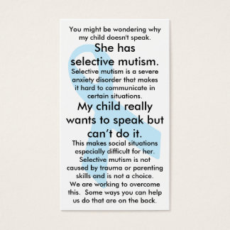 Selectieve Mutisme Do's and Don'ts (vrouw) Visitekaartjes