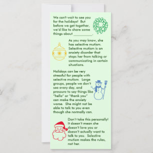 Selectieve Mutisme Kerst Meisje Plat Kaart