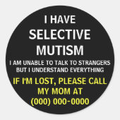 Selectieve Mutisme Lost Sticker (Voorkant)