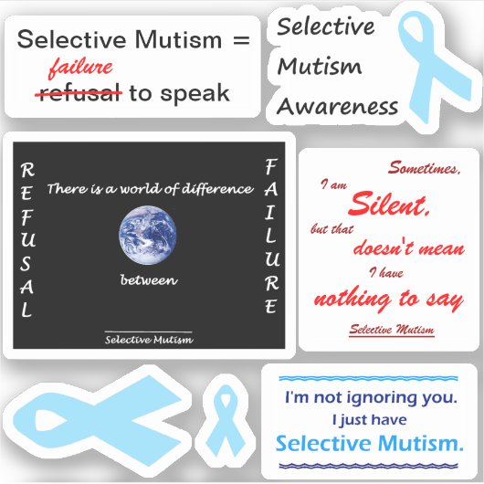 Selectieve Mutisme set 1 vinylsticker op maat gesn Sticker (Voorkant)