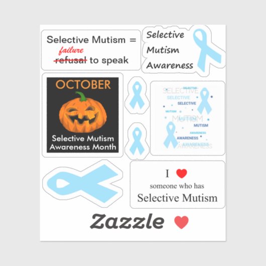 Selectieve Mutisme set 2 vinylsticker met aangepas Sticker (Vel)