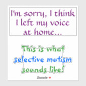 Selectieve Mutisme stickers #3 (Vel)