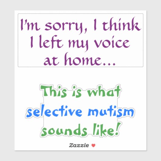 Selectieve Mutisme stickers #3 (Vel)