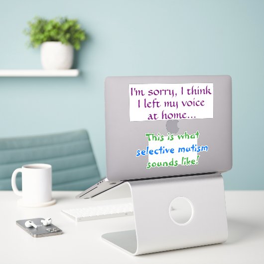 Selectieve Mutisme stickers #3 (Laptop op bureau)