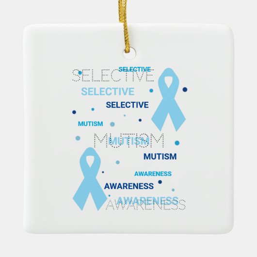 Selectieve Mutisme-stippen Keramisch Ornament (Voorkant)