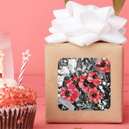 Selectieve schoonheid - Anemone Blossoms Vierkante Sticker (Feest)