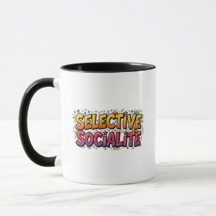 Selectieve Sociëteit Funny Introvert Retro Stripve Mok
