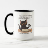 Selective Hearing Black Cat – Sarcastic Humor Mok (Links)