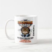Selective Hearing Cat Mug | Funny Coworker Koffiemok (Links)