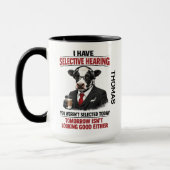 Selective Hearing cow Mug | Funny Coworker Mok (Links)