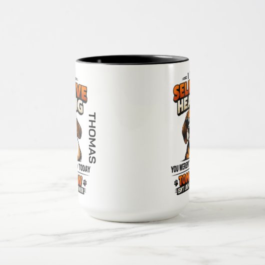 Selective Hearing dog Mug | Funny Coworker Mok (Midden)