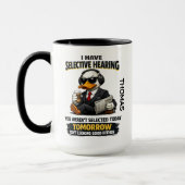 Selective Hearing duck Mug | Funny Coworker Mok (Links)