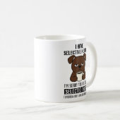 Selective Hearing – Grumpy Brown Dog Coffee Humor Koffiemok (Voorkant rechts)