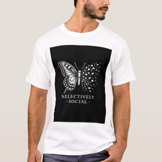 Selectively Social Butterfly, Sarcastic, homorous  T-shirt