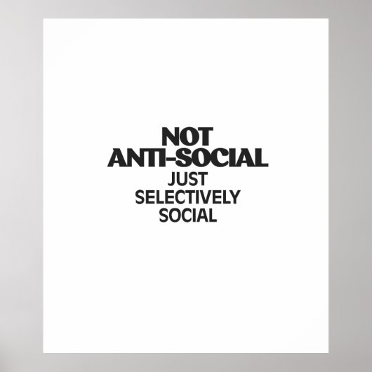 Selectively Social Statement Typography Design Poster (Voorkant)