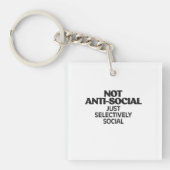 Selectively Social Statement Typography Design Sleutelhanger (voorkant)