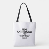 Selectively Social Statement Typography Design Tote Bag (Achterkant)