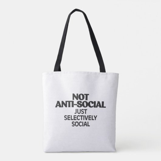 Selectively Social Statement Typography Design Tote Bag (Achterkant)