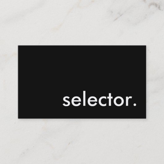 selector. visitekaartje (Voorkant)